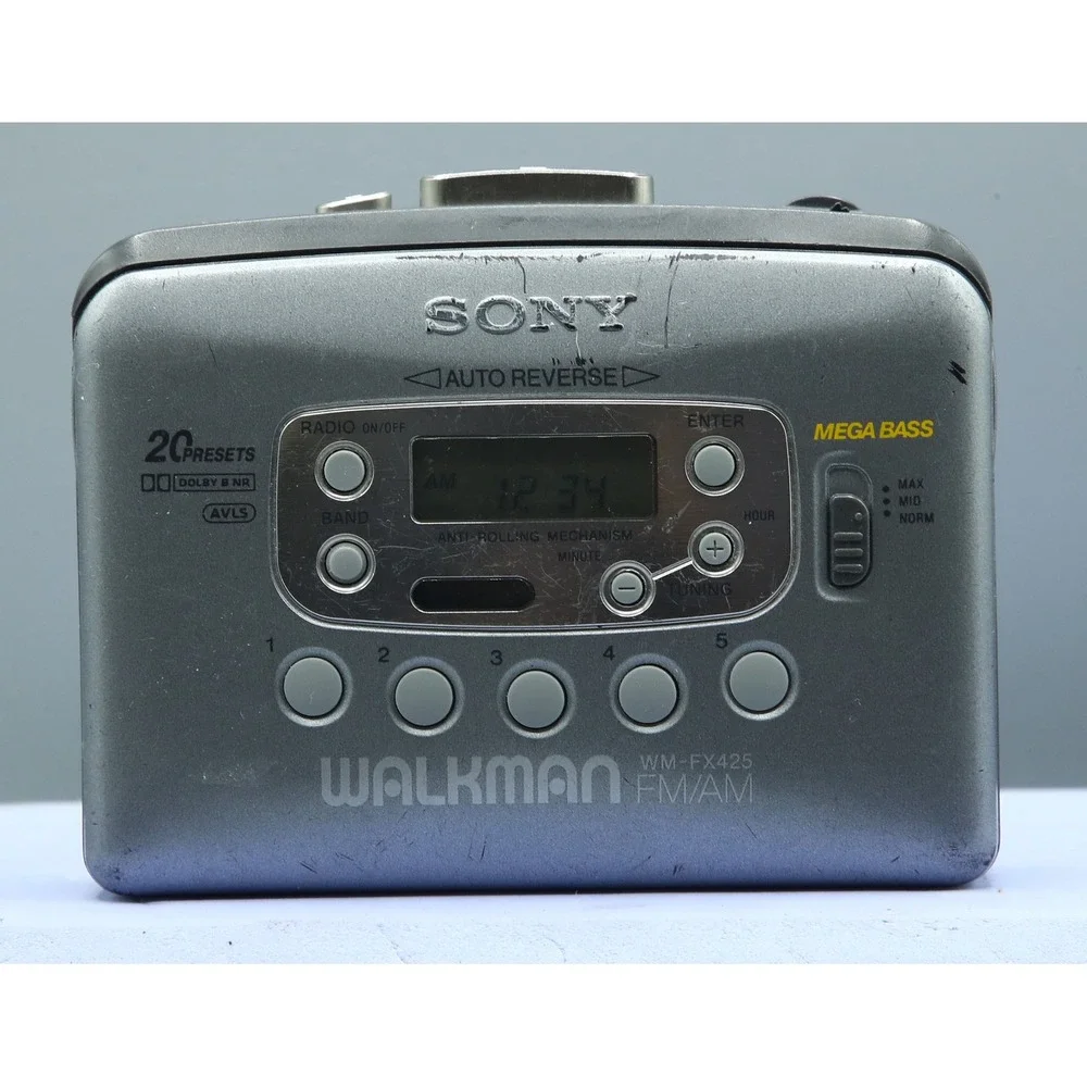 Sony Walkman WM-FX425 Portable Cassette Player FM AM Radio Mega Bass Gray